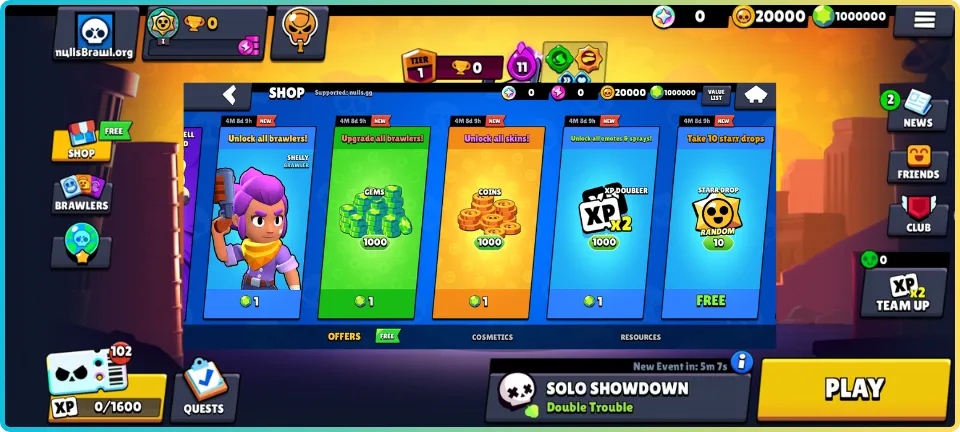 All Brawlers and Skins Unlocked
